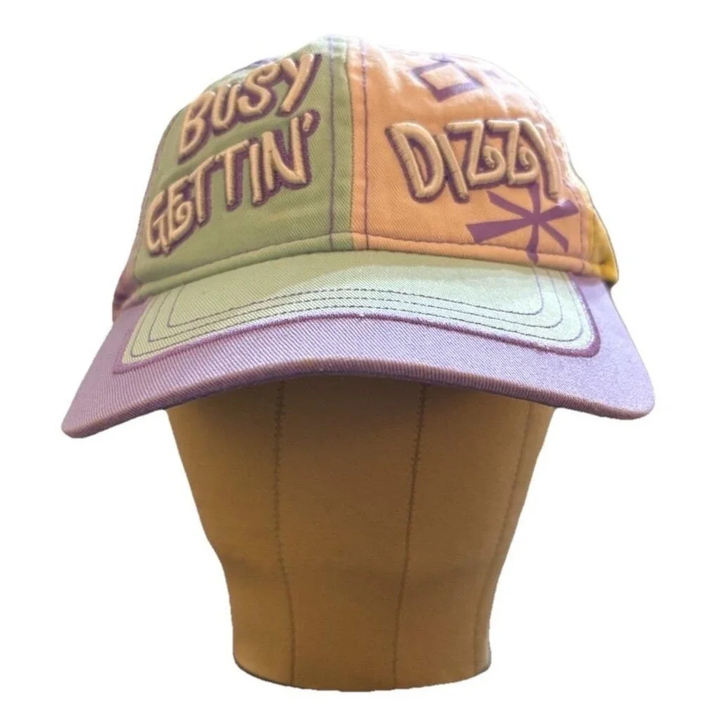 Disney Parks Busy Gettin Dizzy Colorful Pastel‎ Baseball Cap Hat Colorful NWT